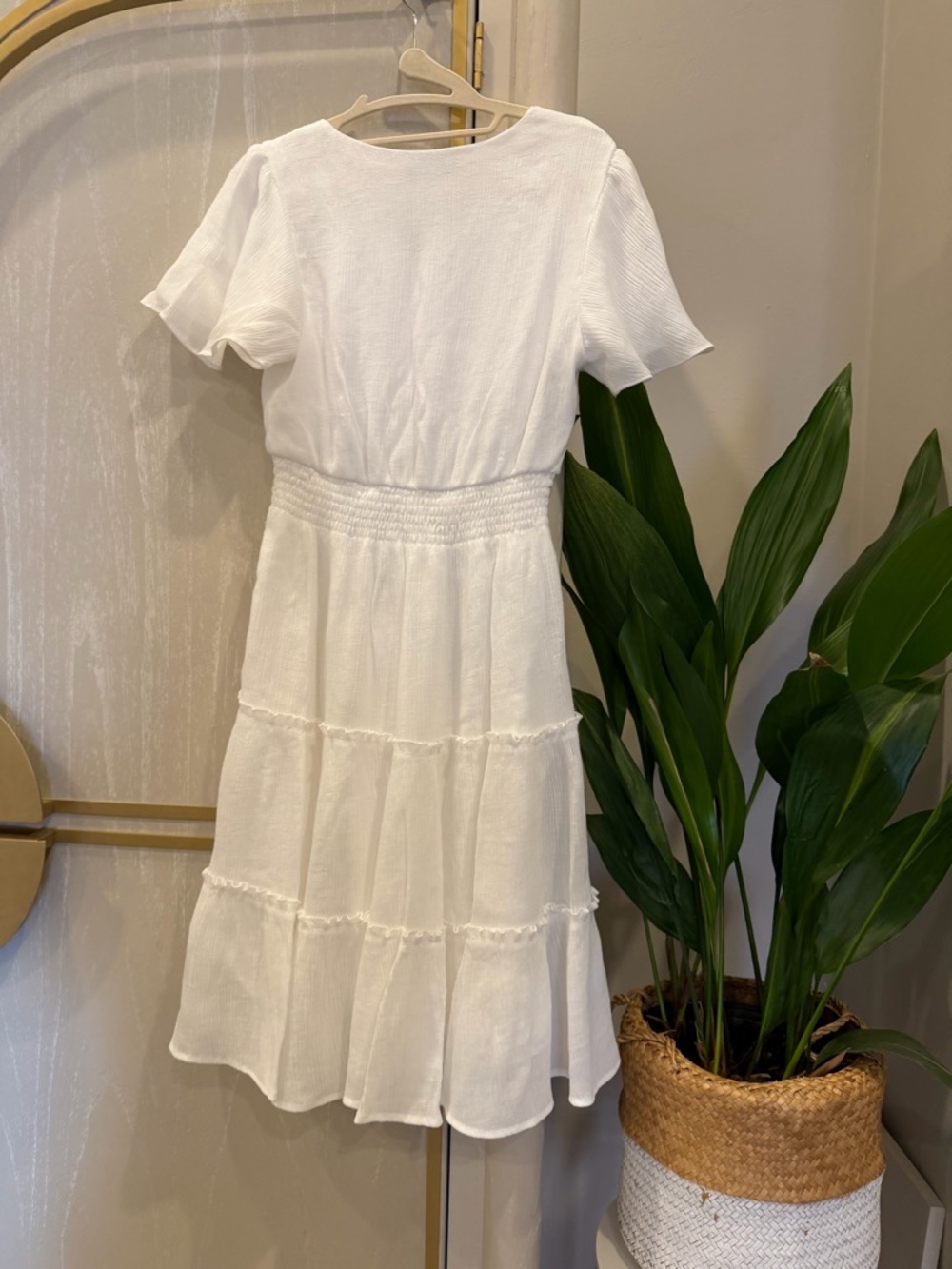 MikaRose V-Neck Tiered Short Sleeve Dress - Picture 6 of 6